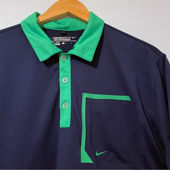 Nike Golf Dri- Fit Tour Performance Pocket Golfing Polo Shirt Men’s L Navy Blue​ - Picture 5 of 9